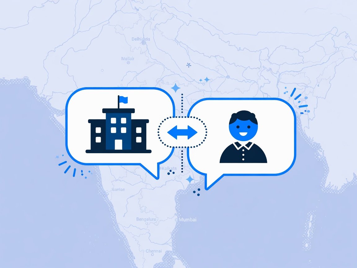 Company and candidate connecting via JobPata chat over a map