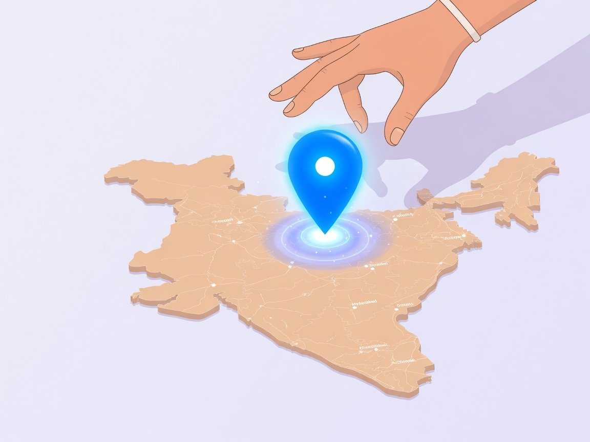 Dropping a map pin on a stylized map of India in JobPata